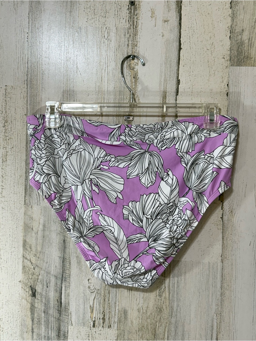 High-Waist Floral Bikini Bottoms - Purple Floral - Picture 4 of 8